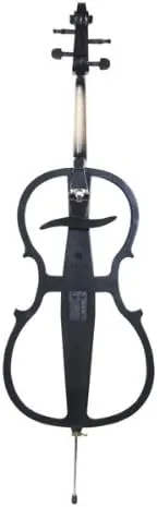 Cecilio 4/4 CECO-1BK Black Metallic Electric Cello with Ebony Fittings in Style 1 (Full Size)