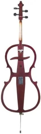 Cecilio CECO-1DW Ebony Electric Silent Metallic Mahagony Cello in Style 1, Size 4/4 (Full Size)