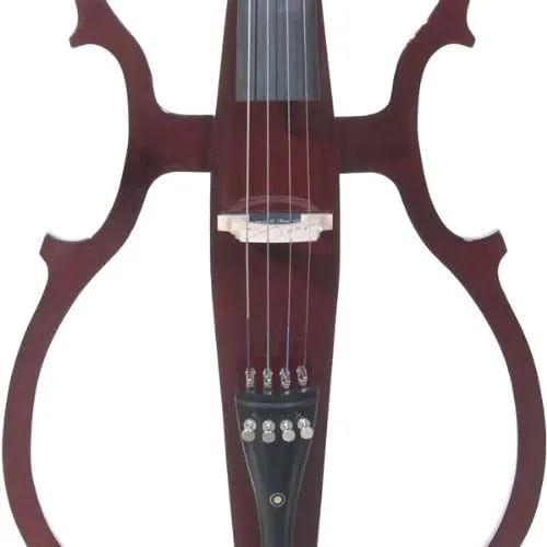 Cecilio CECO-1DW Ebony Electric Silent Metallic Mahagony Cello in Style 1, Size 4/4 (Full Size)