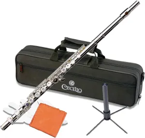 Cecilio Closed Hole C Flute - Musical Instrument, Kids Beginner/Intermediate Flute in Band & Orchestra, Nickel ﻿
