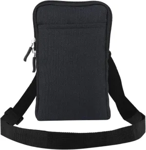 Cell Phone Belt Holster Men, Mobile Phone Shoulder Crossbody Bag vertical, Waterproof Outdoor Sport Mini Cell Phone Pouch with Belt Loop Nylon SmartPhone Waist Pocket Universal Flip Cellphone Sheath