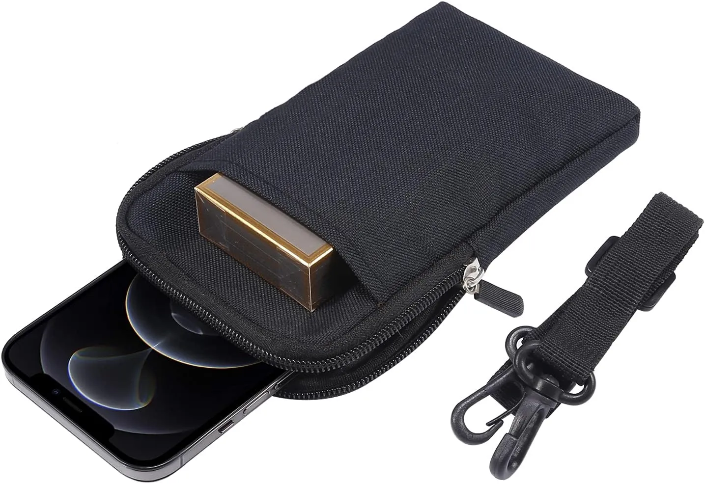Cell Phone Belt Holster Men, Mobile Phone Shoulder Crossbody Bag vertical, Waterproof Outdoor Sport Mini Cell Phone Pouch with Belt Loop Nylon SmartPhone Waist Pocket Universal Flip Cellphone Sheath