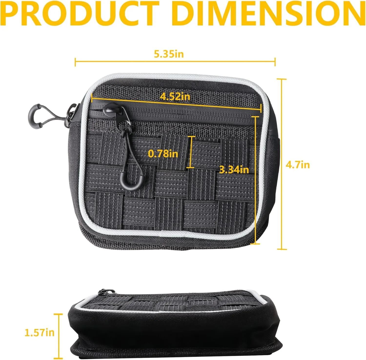 Center Console Organizer Storage Compatible with 2018-2025 Jeep Wrangler JL 4XE Gladiator JT Accessories Console Organizer Armrest Hidden Bag with Tactical Webbing Molle Panel, Black