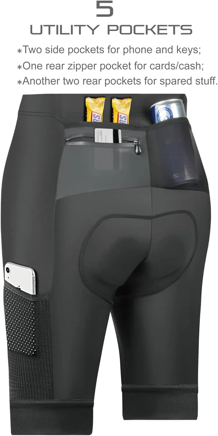 CEROTIPOLAR Mens LongDistancePad Cycling Bike Shorts, Bicycle Biking Shorts UPF50 