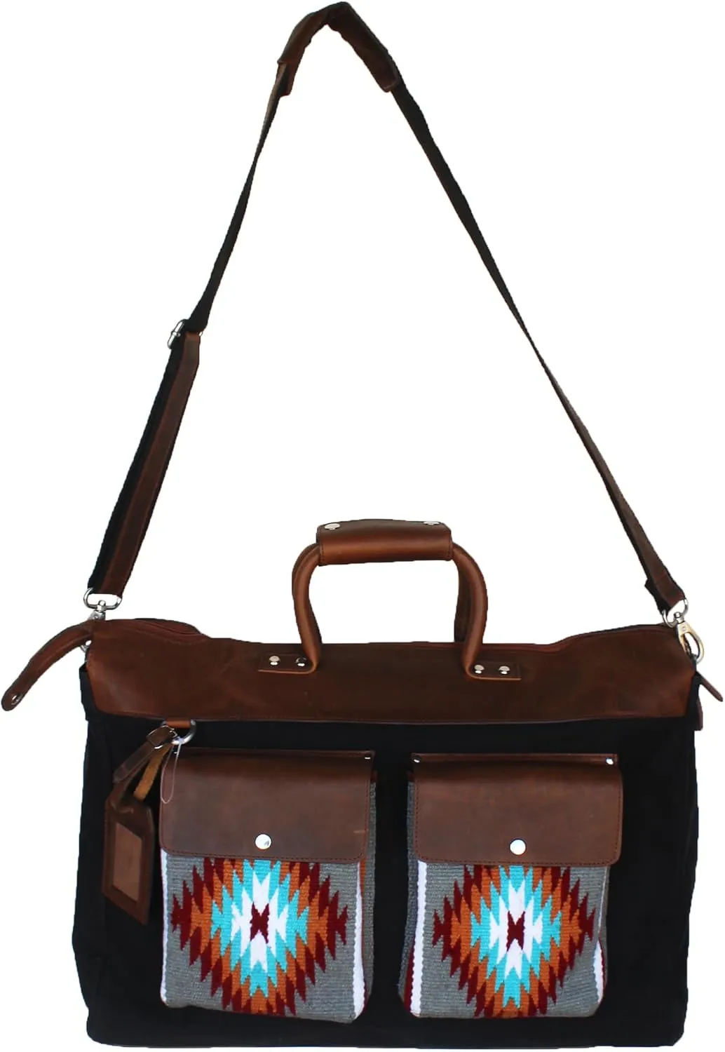 CHALLENGER Western Canvas Leather Woven Carry-On Travel Weekender Duffle Gym Bag 18SKD25