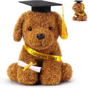 Chalyna 10 Inch 2025 Graduation Season Dog Preschool Plush Stuffed Animal Kindergarten Puppy with Graduation Hat, Diploma and Sash, Plush Dog Gift for Student, Kids, Friend, Relatives