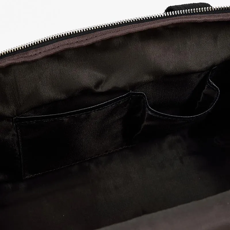 CHARLEROI Black Leather Travel Bag