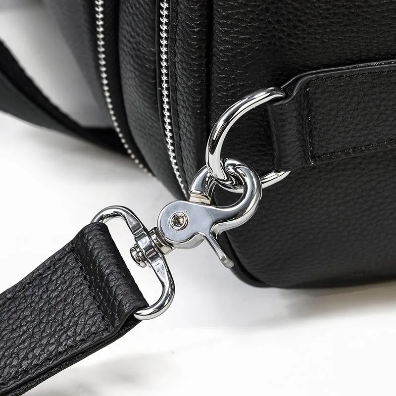 CHARLEROI Black Leather Travel Bag