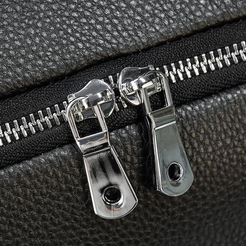 CHARLEROI Black Leather Travel Bag