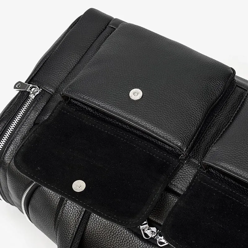 CHARLEROI Black Leather Travel Bag