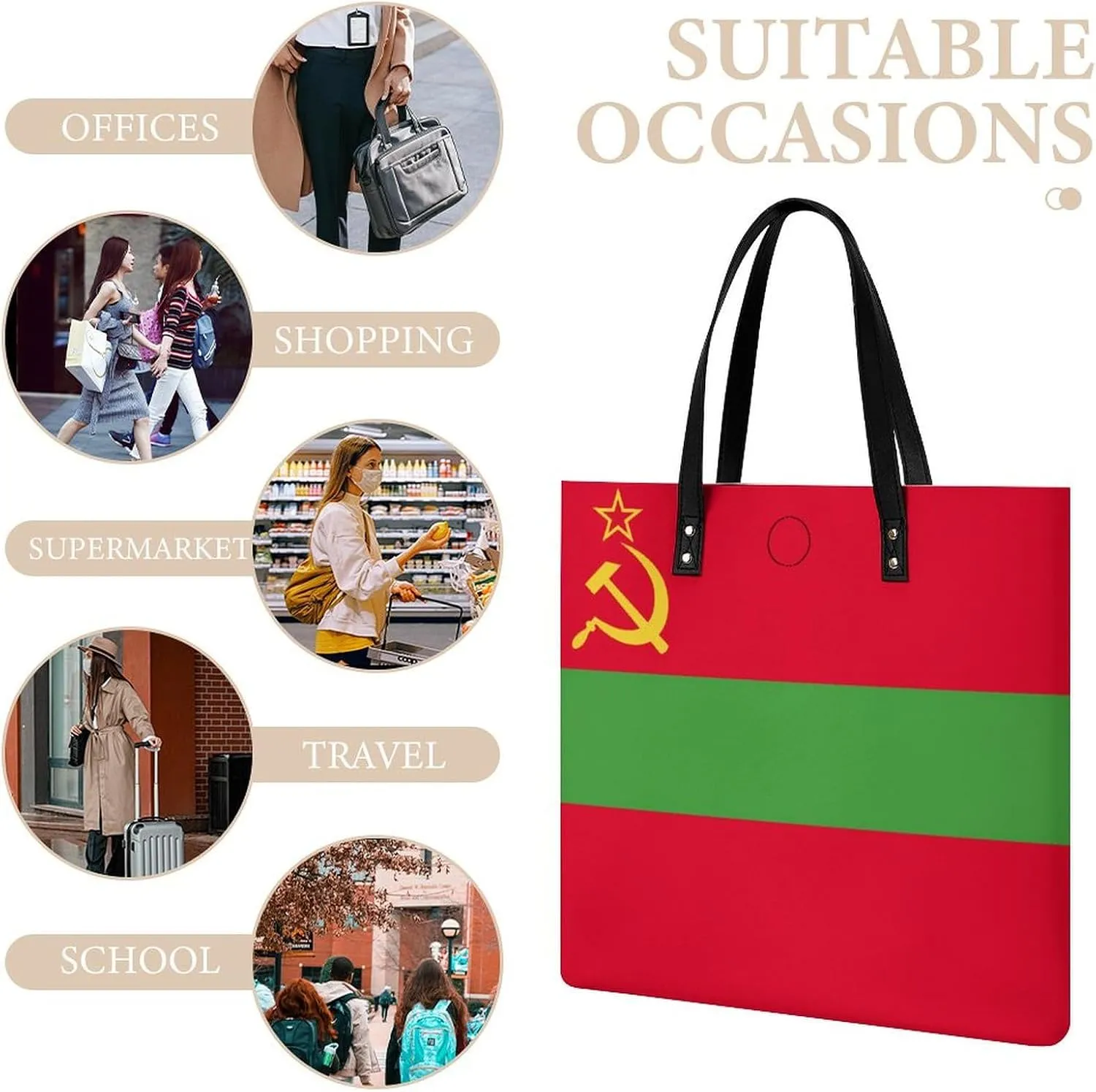 Chic Paraguay Flag Women's Tote Handbag Leather Large Capacity Shoulder Bag for Work