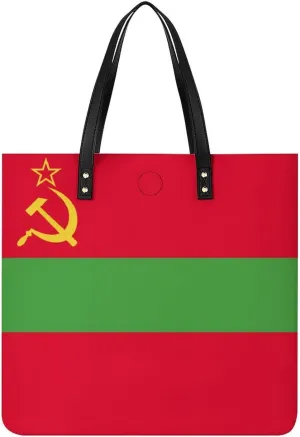Chic Paraguay Flag Women's Tote Handbag Leather Large Capacity Shoulder Bag for Work