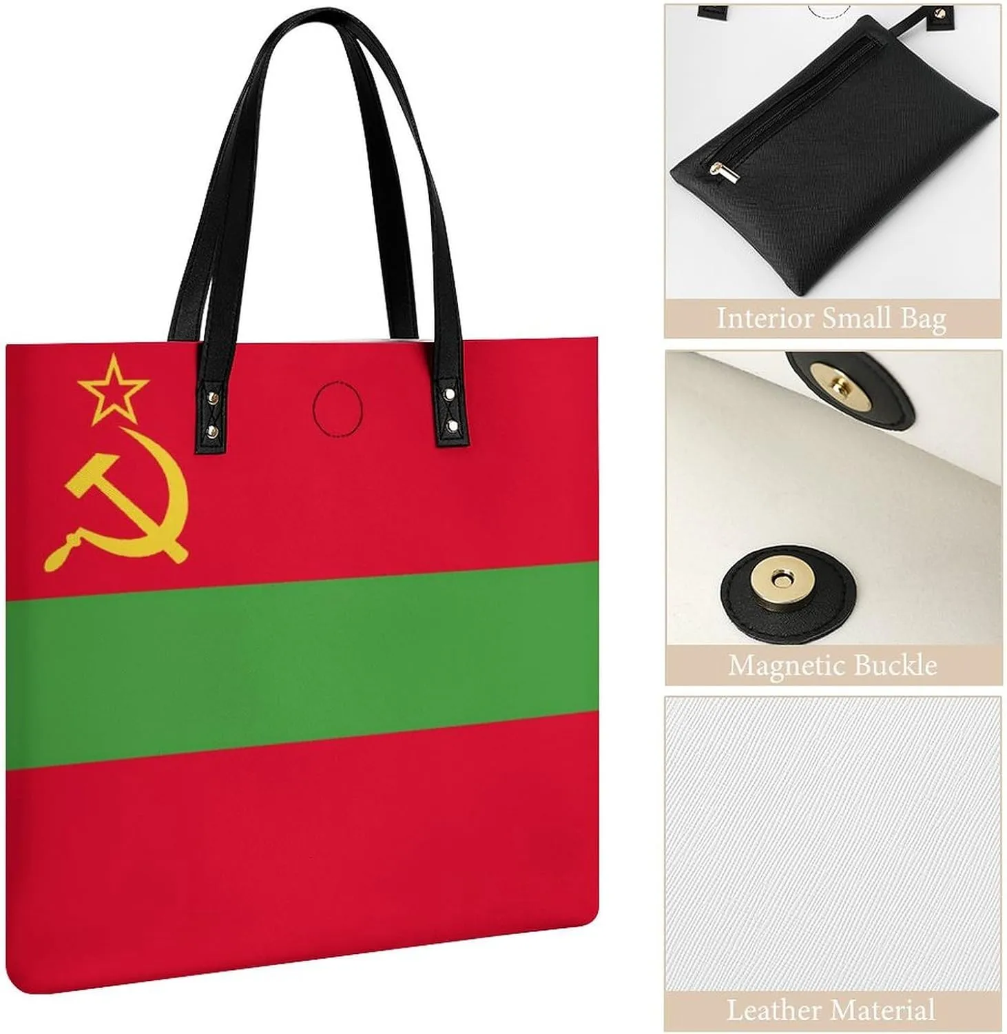 Chic Paraguay Flag Women's Tote Handbag Leather Large Capacity Shoulder Bag for Work