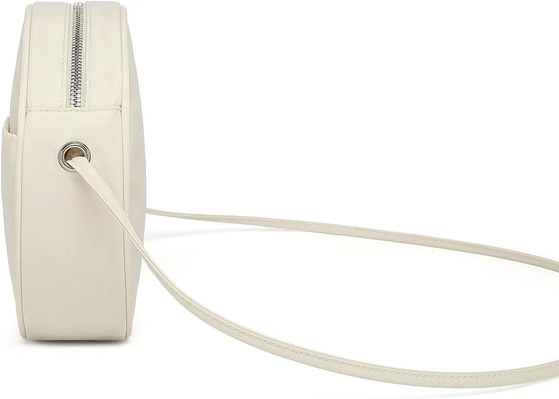 Circle Crossbody Bag for Women NYLON Circle Purse with Zipper Adjustable Knot Shoulder Straps