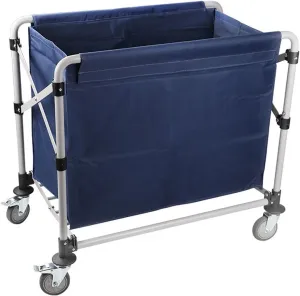Cleaning Carts on Wheels Extra-Thick Stainless Steel, Collapsible X Cart with Removable Fabric Bags Oxford Cloth, Large-Caliber Design Bottom Silent Wheel(Blue,96x82x57cm/38x32x22in)