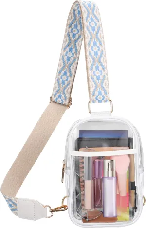 Clear Crossbody Bag for Women, Transparent Pvc Purse with Adjustable Strap, Zippered Closure, Multi-Functional for Concerts, Festivals, Sports Events, Travel