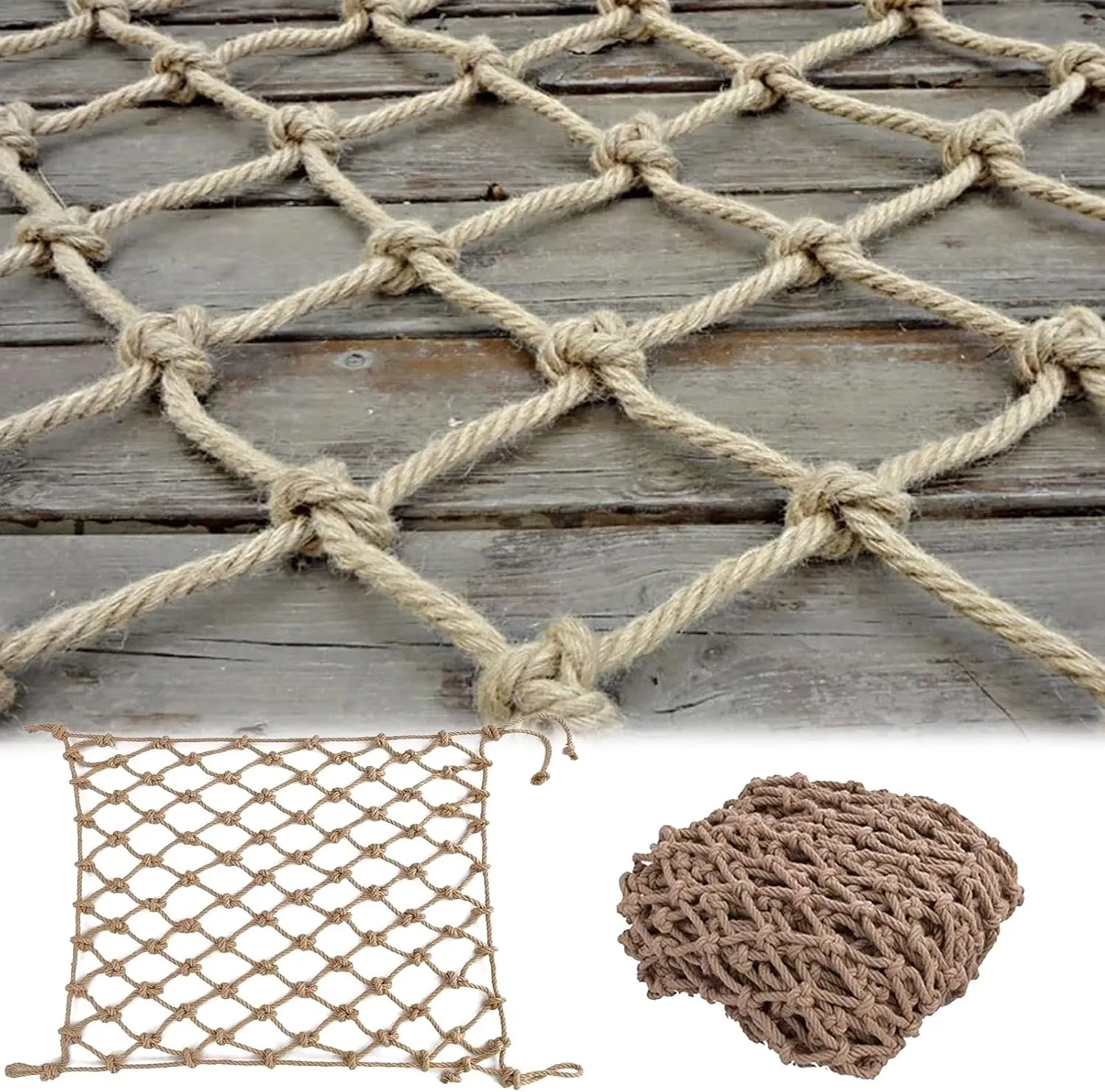 Climbing Frame Net, 3x33FT / 1x10(M) Rope Netting Climbing Cargo Nets Playground Kids Child Rock Ladder Wall Hammock Tree House Playset Swingset (Rope Dia 1cm)