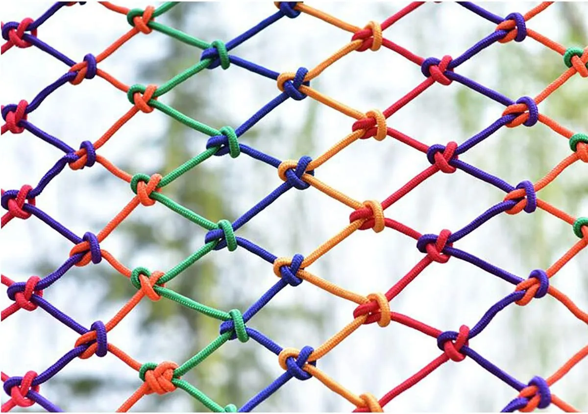 Climbing Net for Kids,Safety Nets Cargo Rope Ladder Truck Trailer Heavy Duty Netting Balcony Banister Stair Protection Fence Decor Mesh Nets Playground Indoor Outdoor(Size:1X2M(3X7FT))