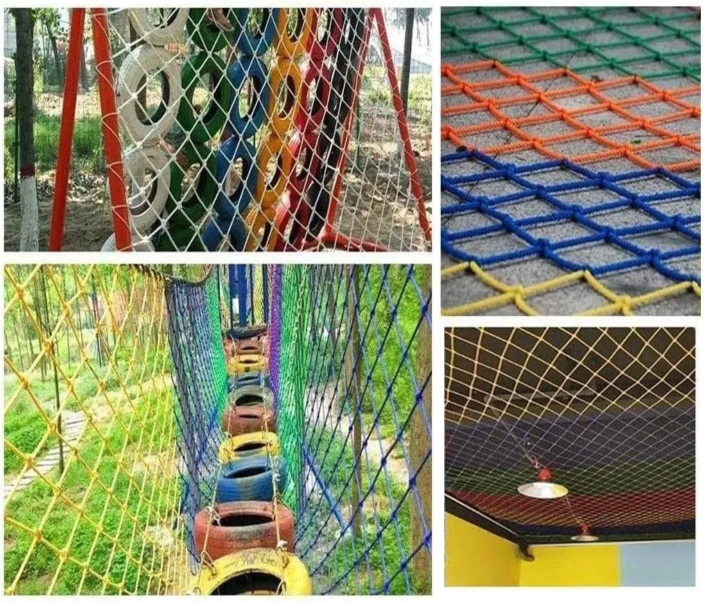 Climbing Net for Kids,Safety Nets Cargo Rope Ladder Truck Trailer Heavy Duty Netting Balcony Banister Stair Protection Fence Decor Mesh Nets Playground Indoor Outdoor(Size:1X2M(3X7FT))
