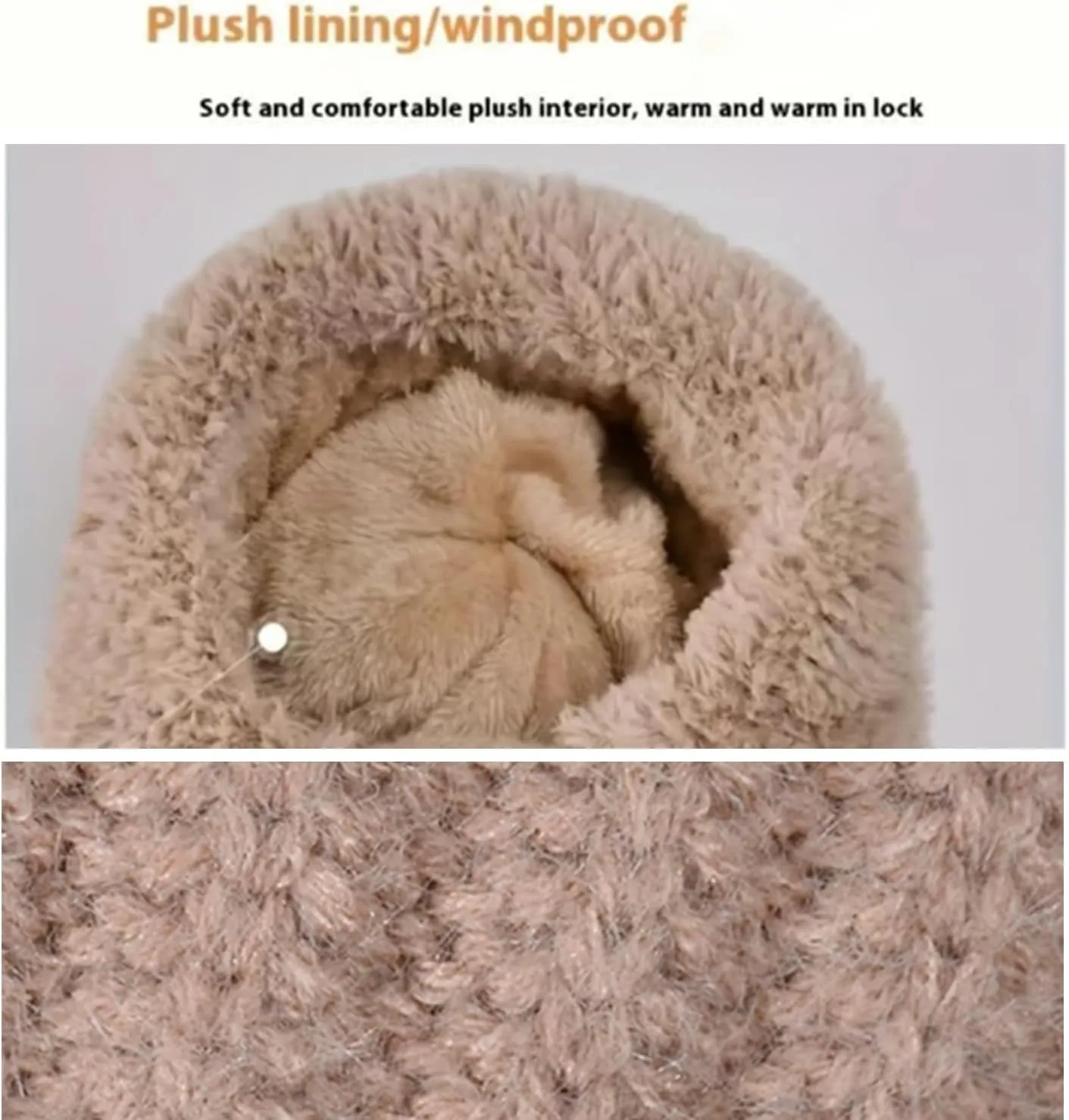 Clockwisek Women's Knitted Hat in Autumn and Winter, Wind-Resistant Warm Scarf Hat Face Mask Hooded Scarf Integrated