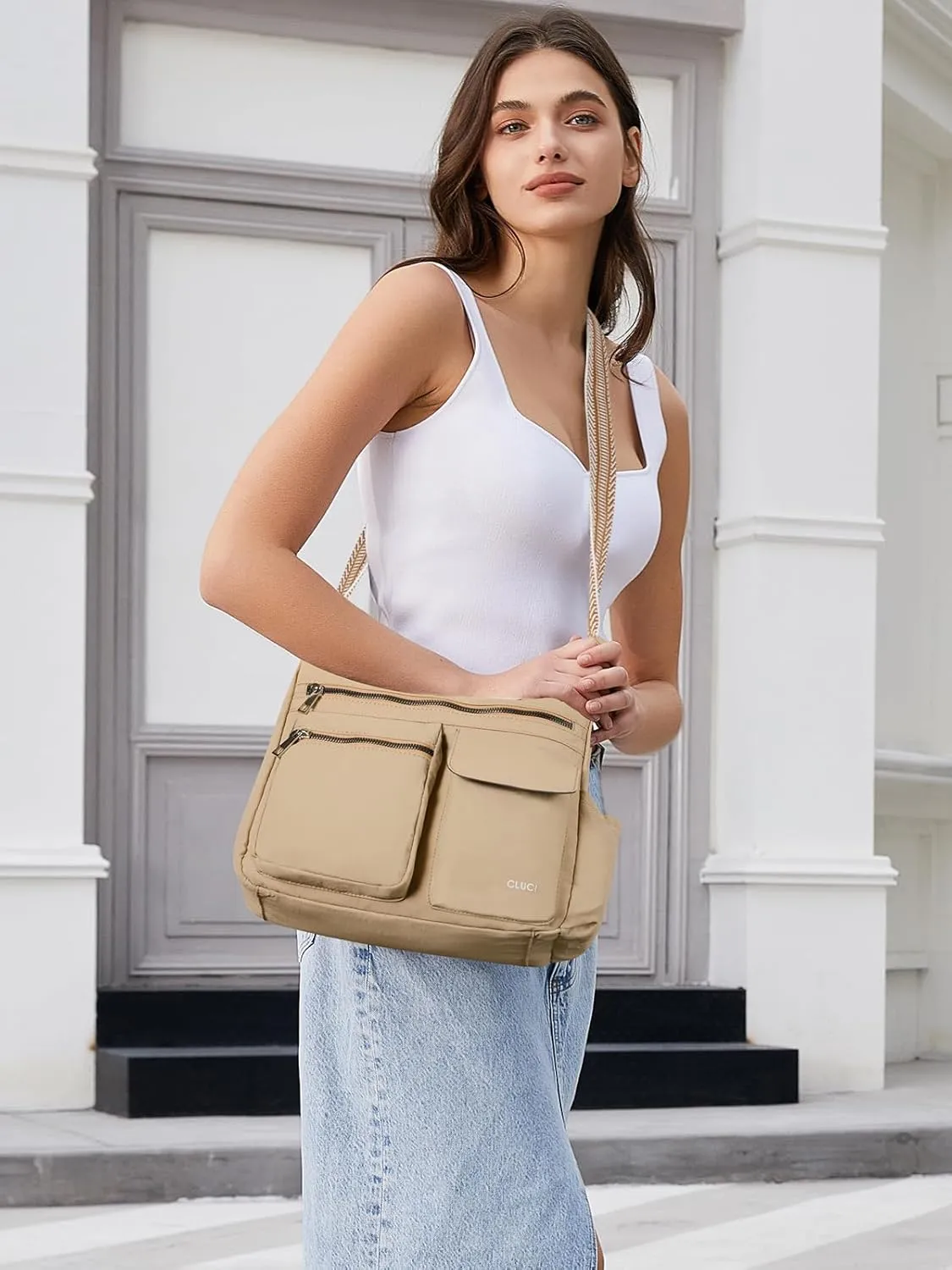 CLUCI Travel Purses for Women, Waterproof Nylon Crossbody Bags for Woman Trendy, Anti Theft Shoulder Bag for Ladies