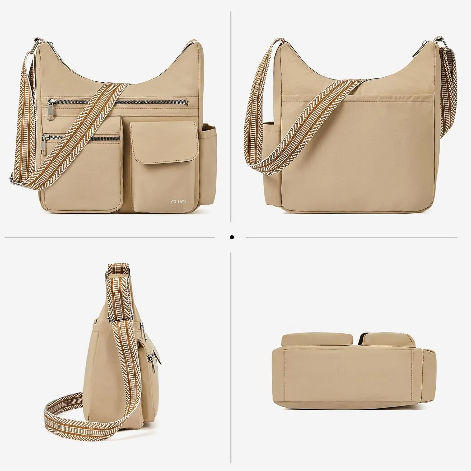 CLUCI Travel Purses for Women, Waterproof Nylon Crossbody Bags for Woman Trendy, Anti Theft Shoulder Bag for Ladies