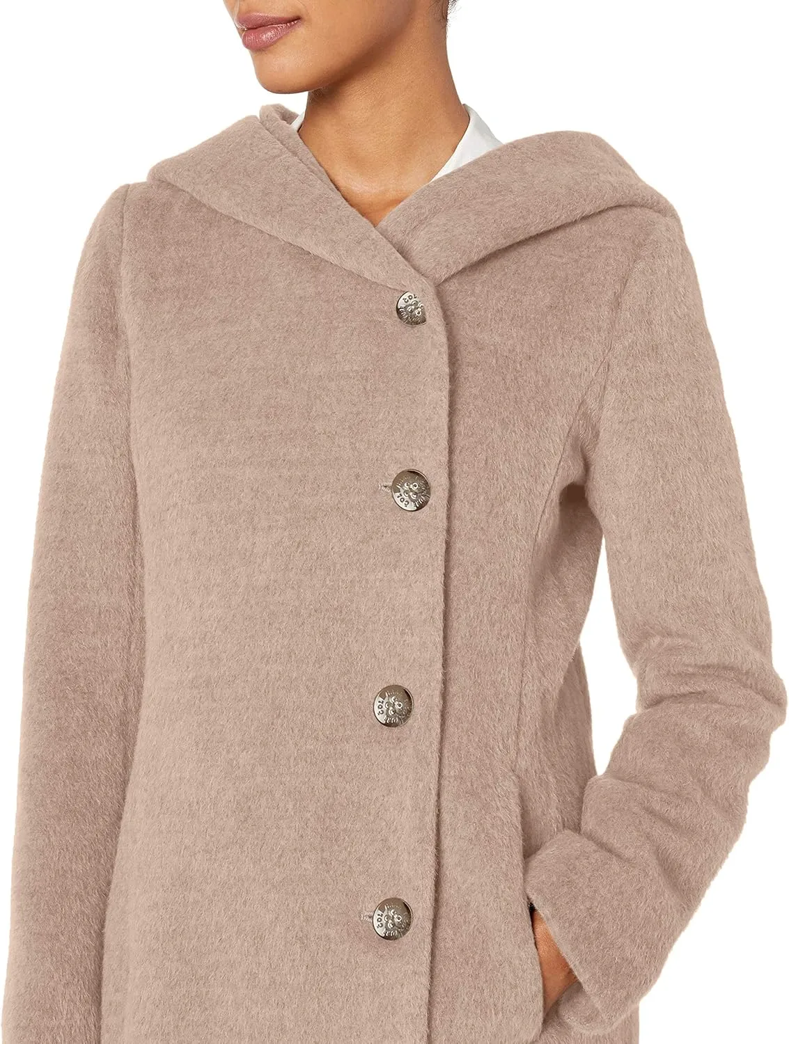 Cole Haan Women's Alpaca Blend Dropped Shoulder Coat