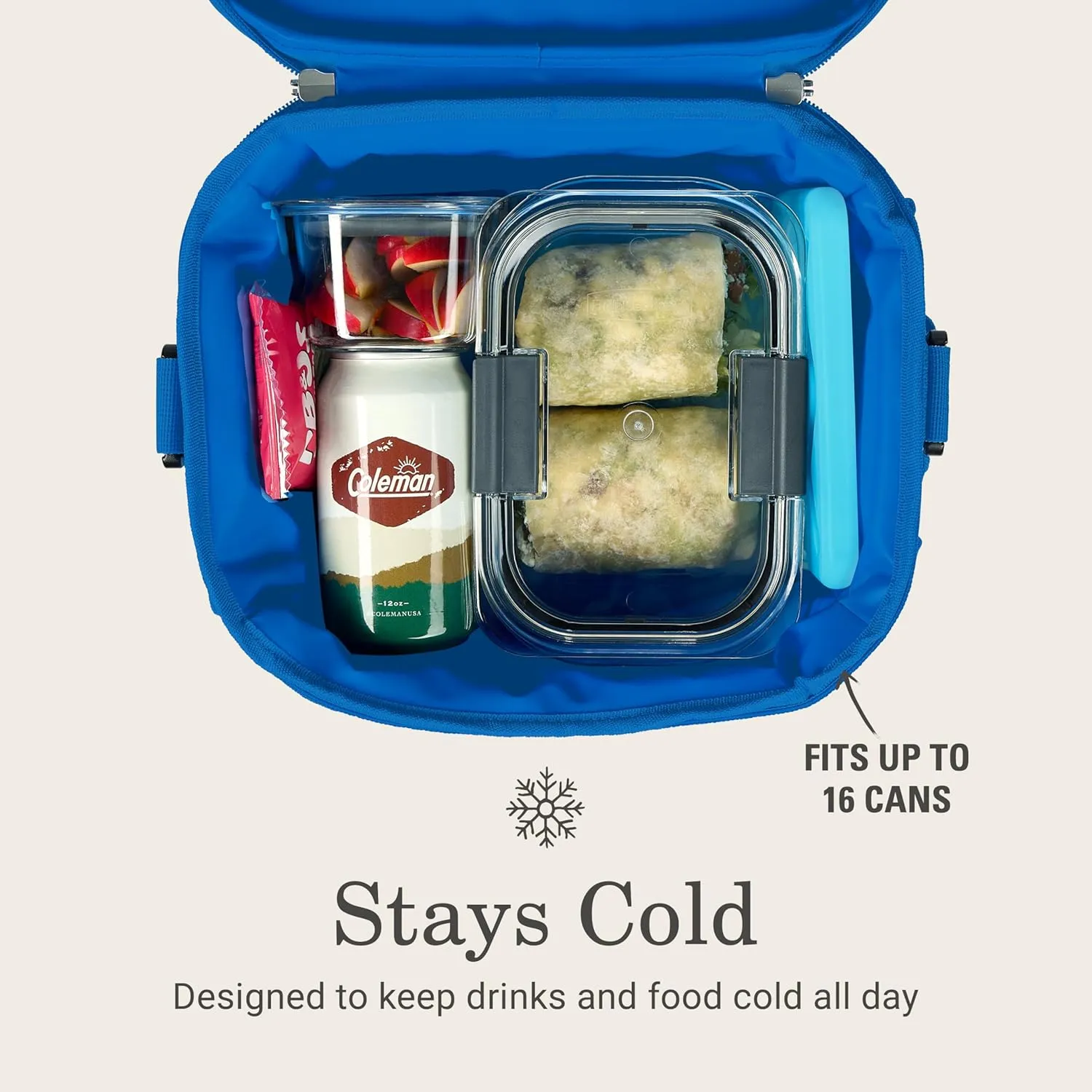 Coleman Pro 16-Can Premium Soft Cooler Lunchbox, Fully Insulated Lid & Body Stays Cold up to 30 Hours