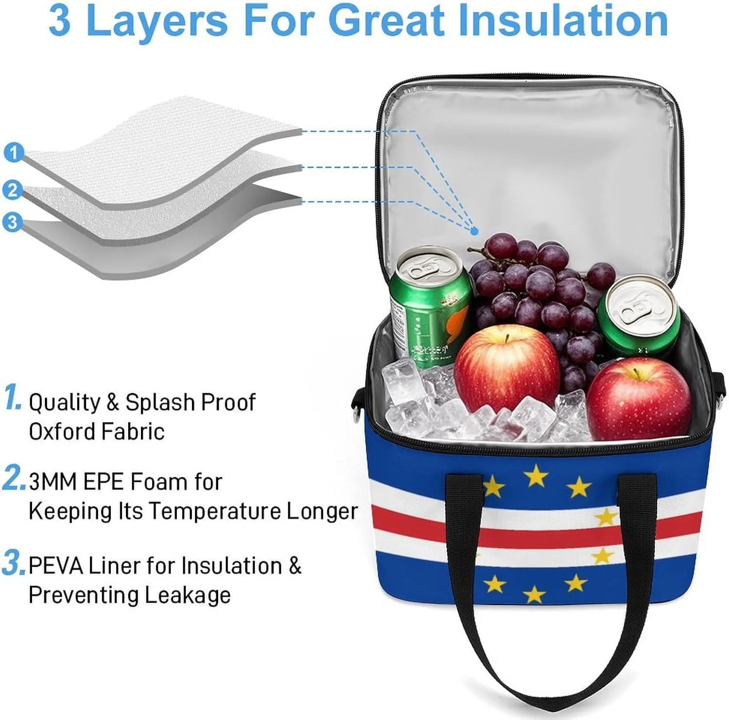 Collapsible Cooler Bag Camping Cooler Tote Lunch Cooler Insulated Waterproof Lunch Box for Picnic Beach Travel