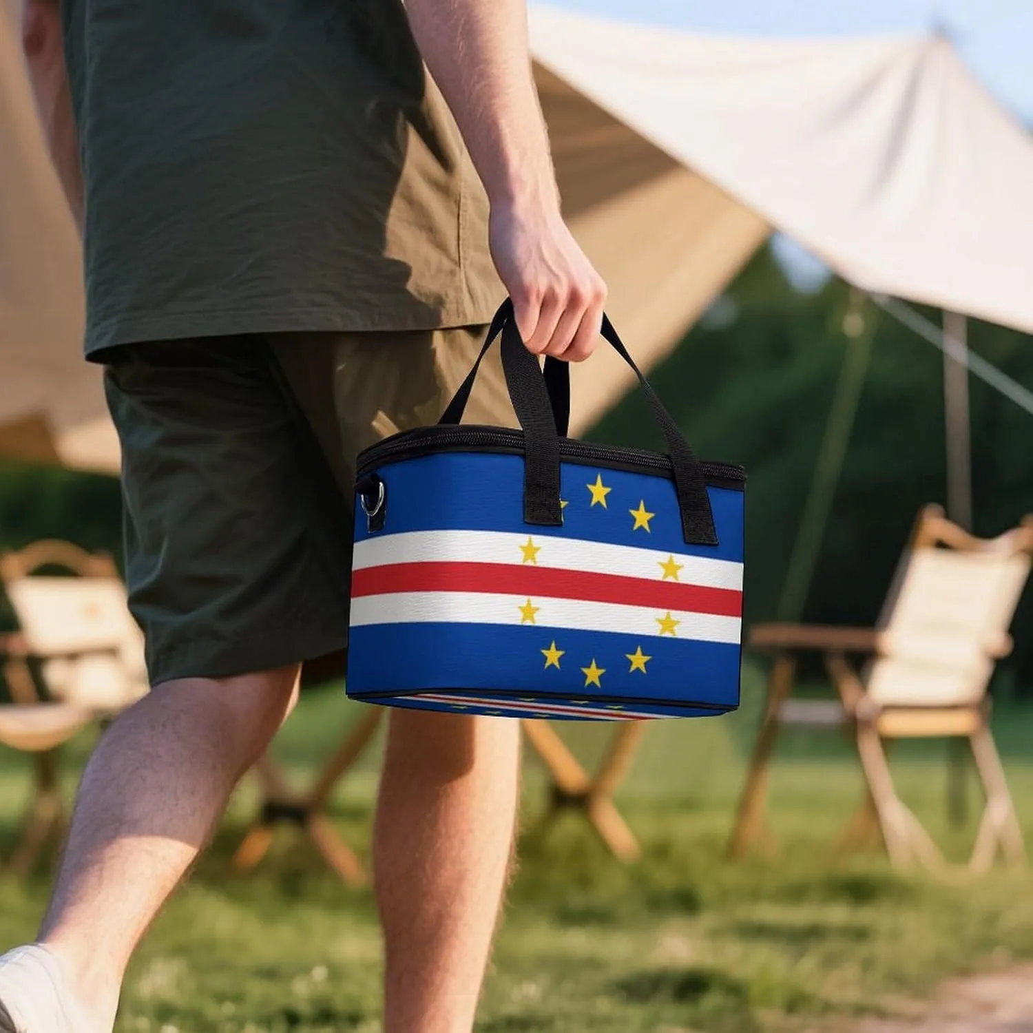 Collapsible Cooler Bag Camping Cooler Tote Lunch Cooler Insulated Waterproof Lunch Box for Picnic Beach Travel