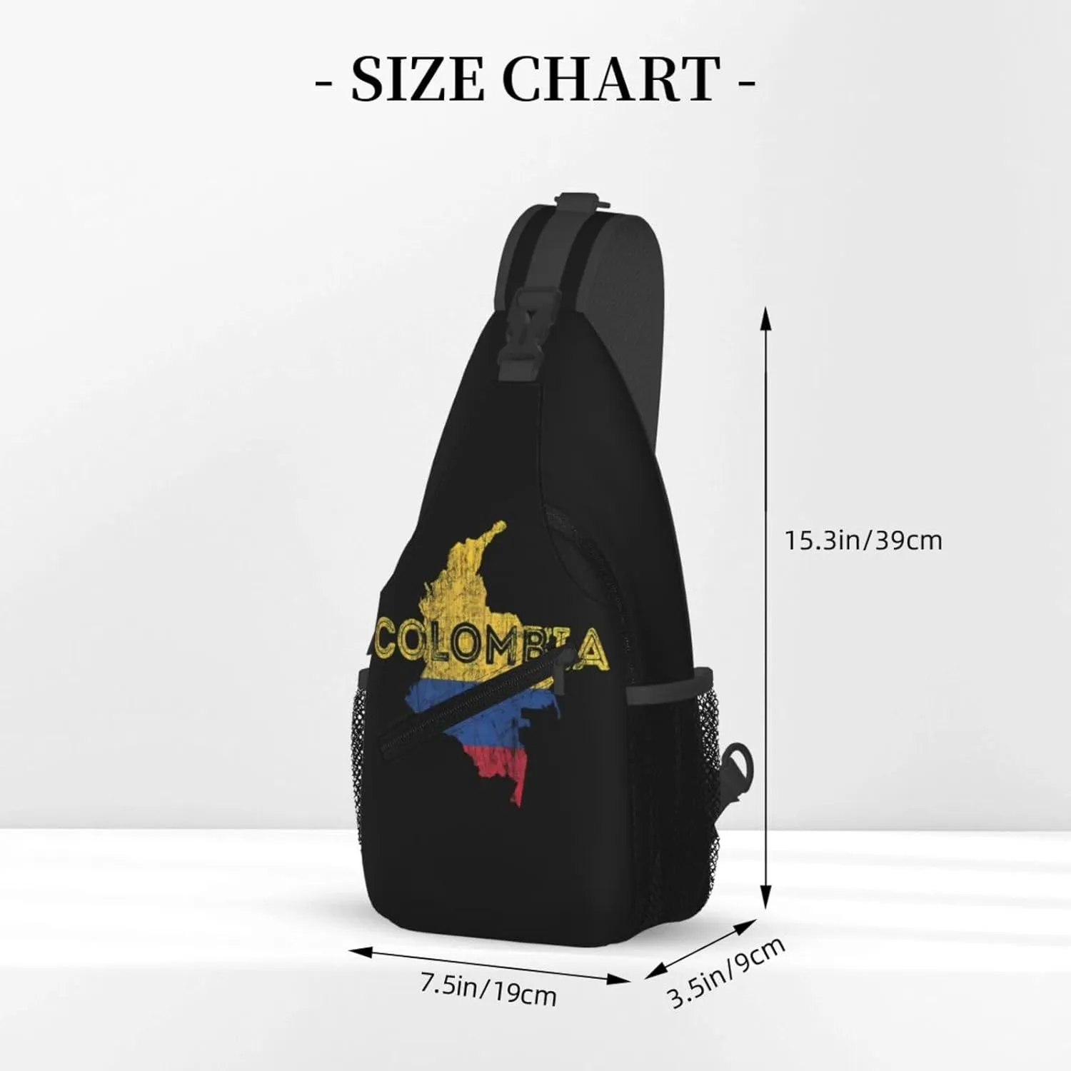 Colombian Map Colombia Flag Crossbody Bag Cross Chest Bag Adjustable Sling Backpack Sports Gym Shoulder Bags Travel Cycling Daypack Diagonally Casual Rucksack