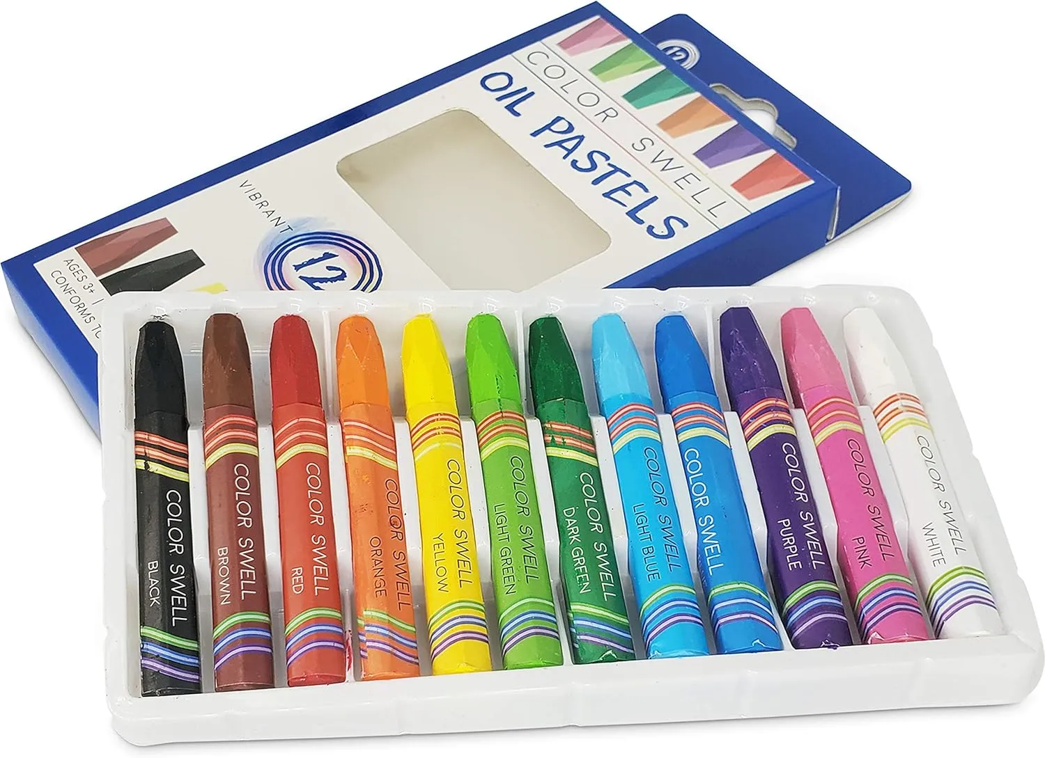 Color Swell Bulk Oil Pastels - 36 Packs with 12 Colors Each - Perfect for Kids, Classrooms, Parties, Students, Donations, Party Favors - Bulk Oil Pastels