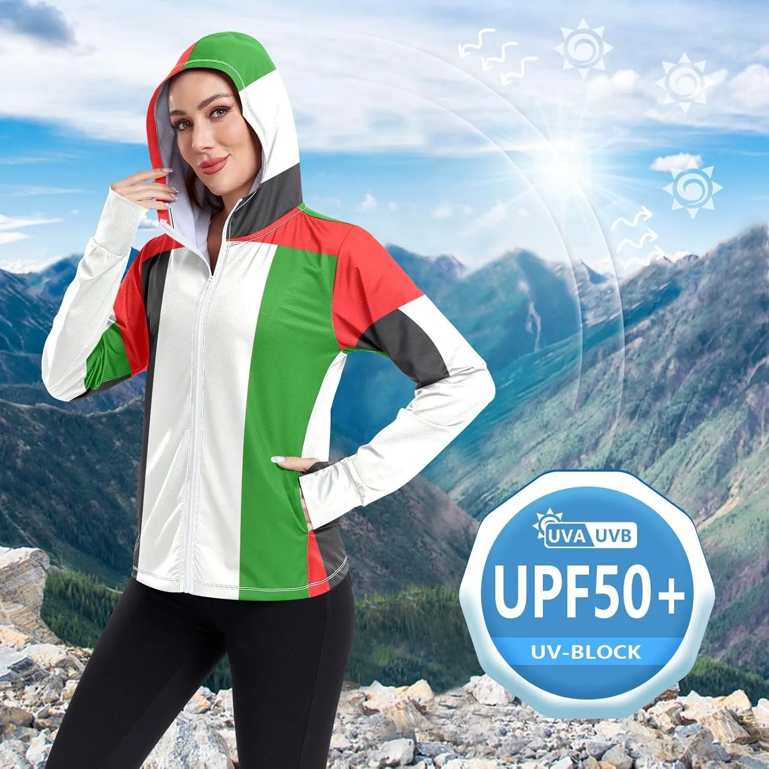 Colorful Flag Upf Shirt Women, Upf 50  Beach Jacket, S-XXL