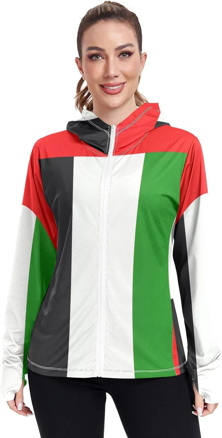 Colorful Flag Upf Shirt Women, Upf 50  Beach Jacket, S-XXL