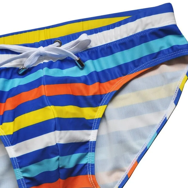 Colorful Stripe Swim Briefs