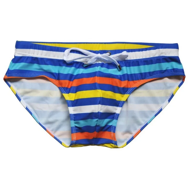 Colorful Stripe Swim Briefs