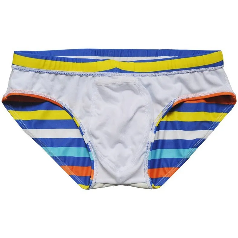 Colorful Stripe Swim Briefs
