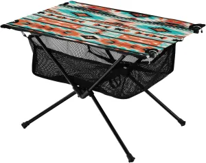Colorful Tribal Art Folding Camping Table Portable Camping Table with Carry Bag for Outdoor Picnic Beach BBQ