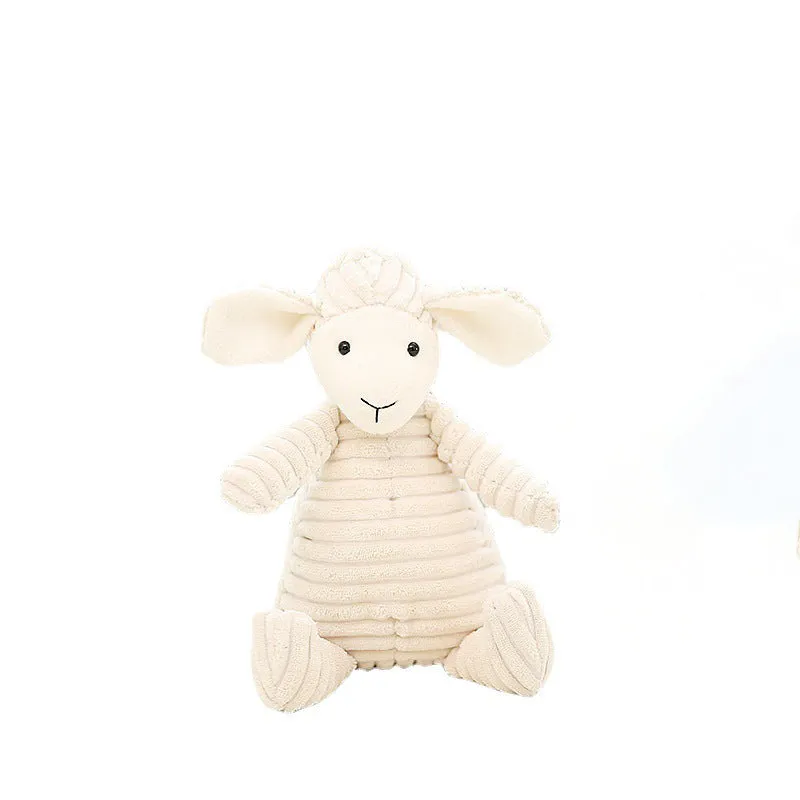 Comfort Toy Animal-Shaped Corduroy Sheep Doll Pillow Children's Birthday Gifts