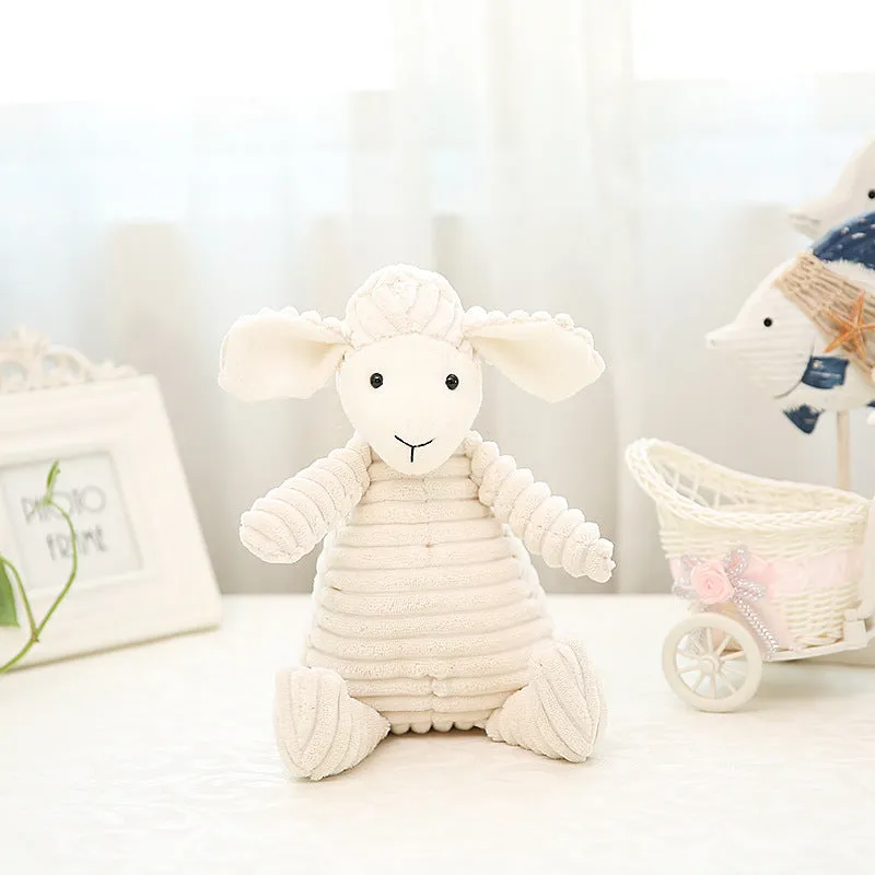 Comfort Toy Animal-Shaped Corduroy Sheep Doll Pillow Children's Birthday Gifts