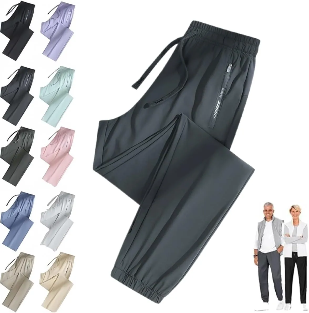 Comfysfit.Com Unisex Ultra Stretch Active Quick Drying Pants for Women Over 50, Multiple Sizes, Black, S-5XL