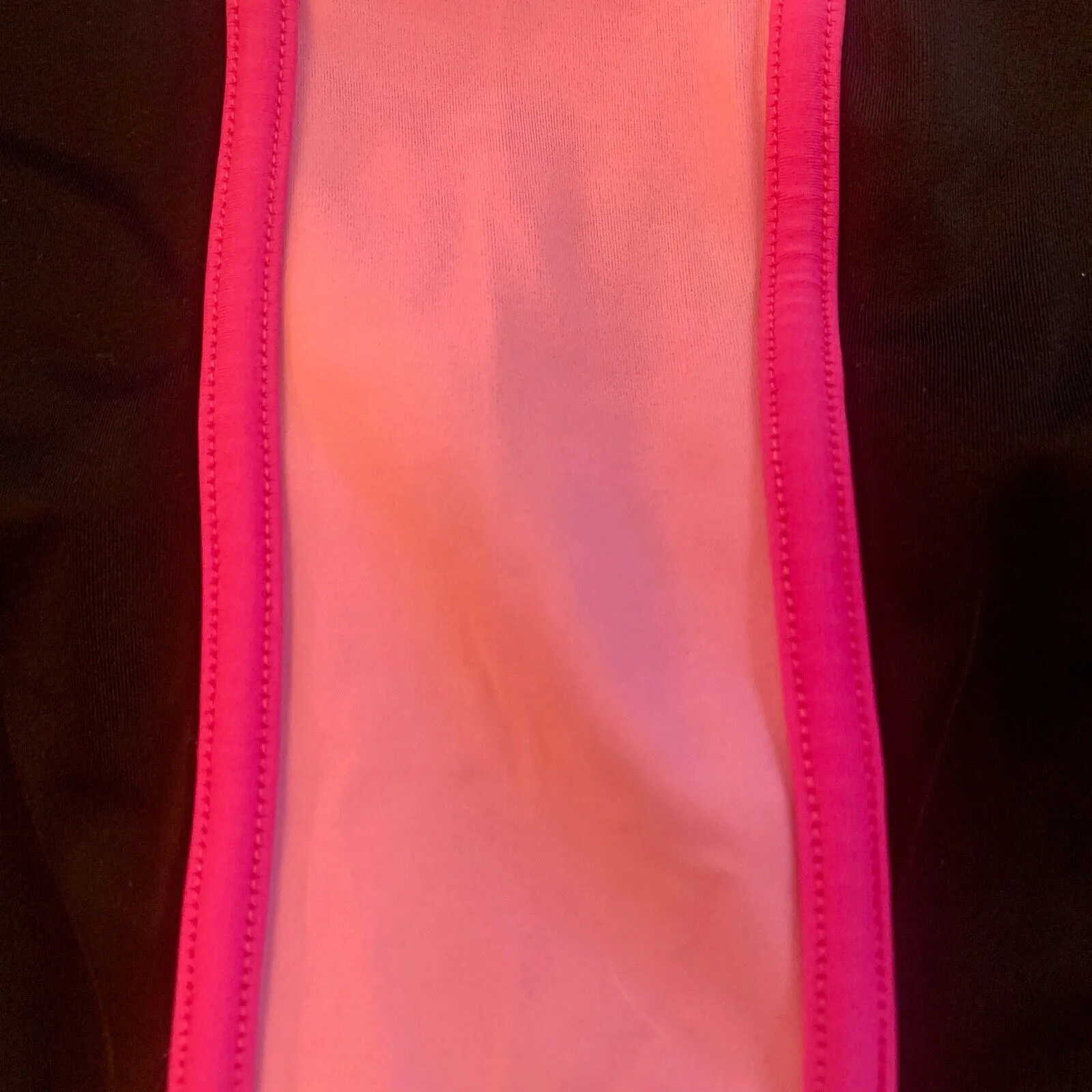 Contour Woman’s Size Swimwear Tankini Top 32W Full Padded Bra B￼lack Pink Block