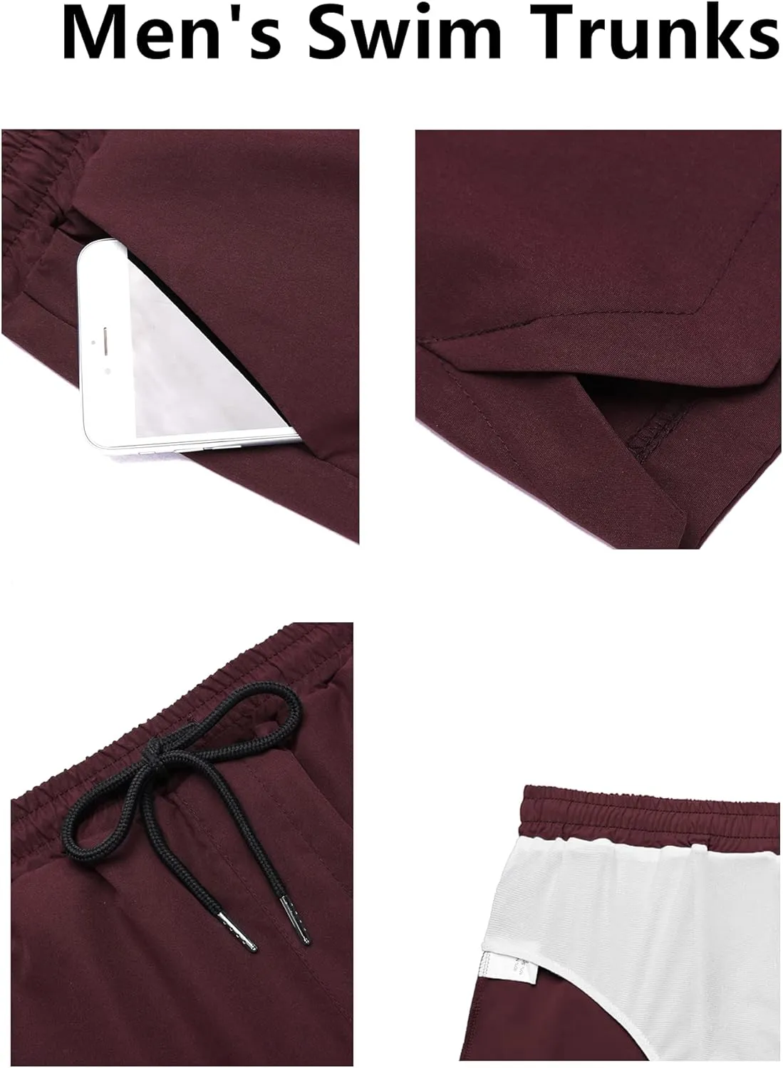 COOFANDY Men's Swim Trunks Quick Dry Board Shorts Swimsuit Swimwear Bathing Suit