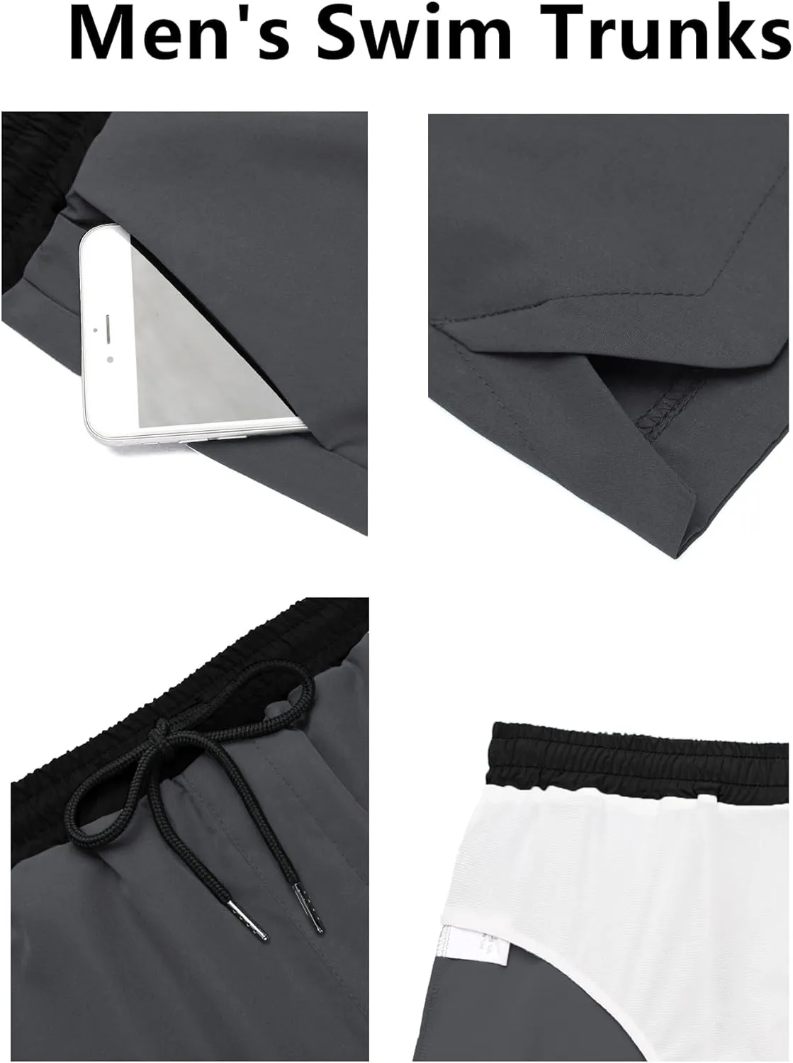 COOFANDY Men's Swim Trunks Quick Dry Board Shorts Swimsuit Swimwear Bathing Suit
