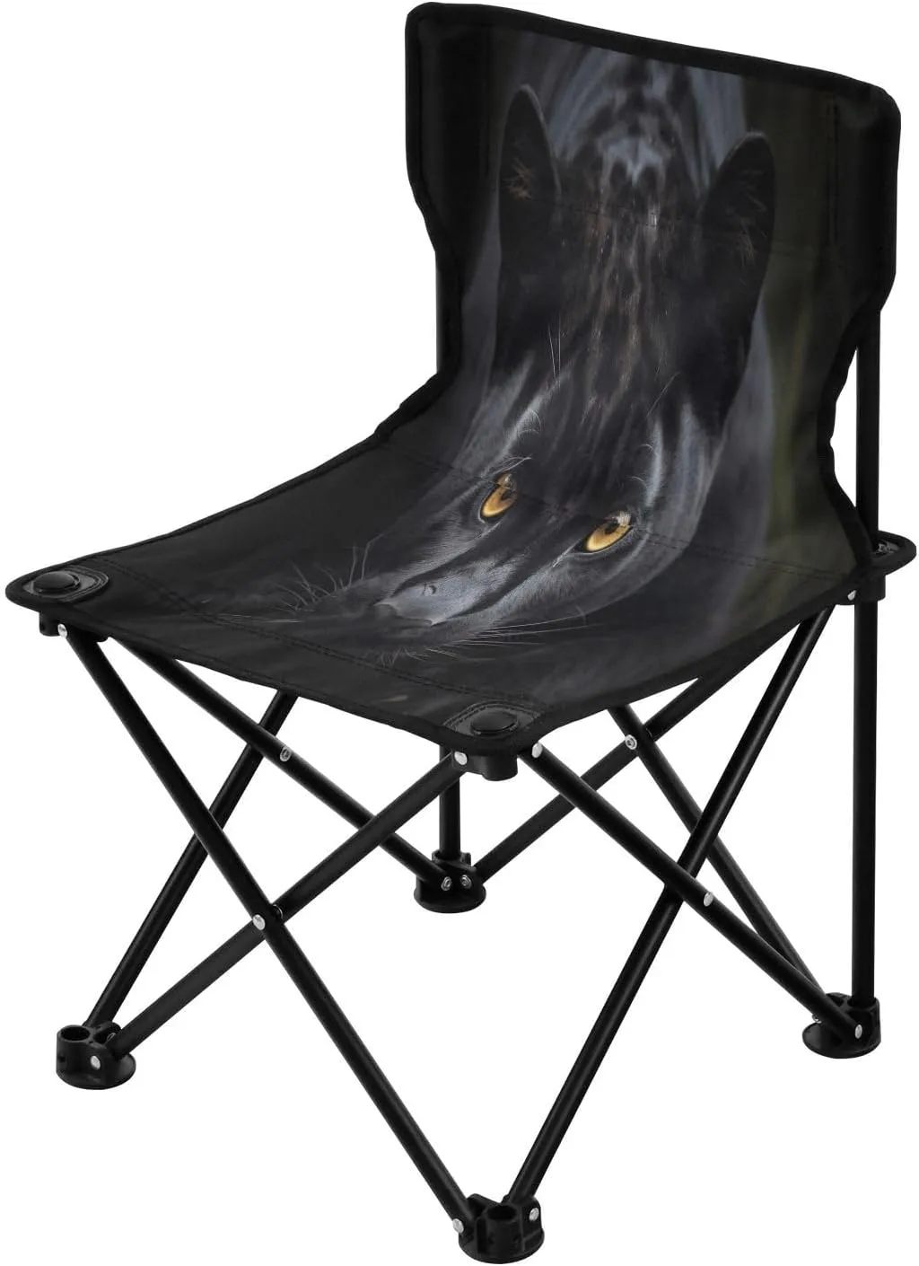 Cool Panther Black Leopard Camping Chair Lightweight Portable Folding Chair Beach Chair with Carry Bag for Outdoor Adventures Patio and Picnics