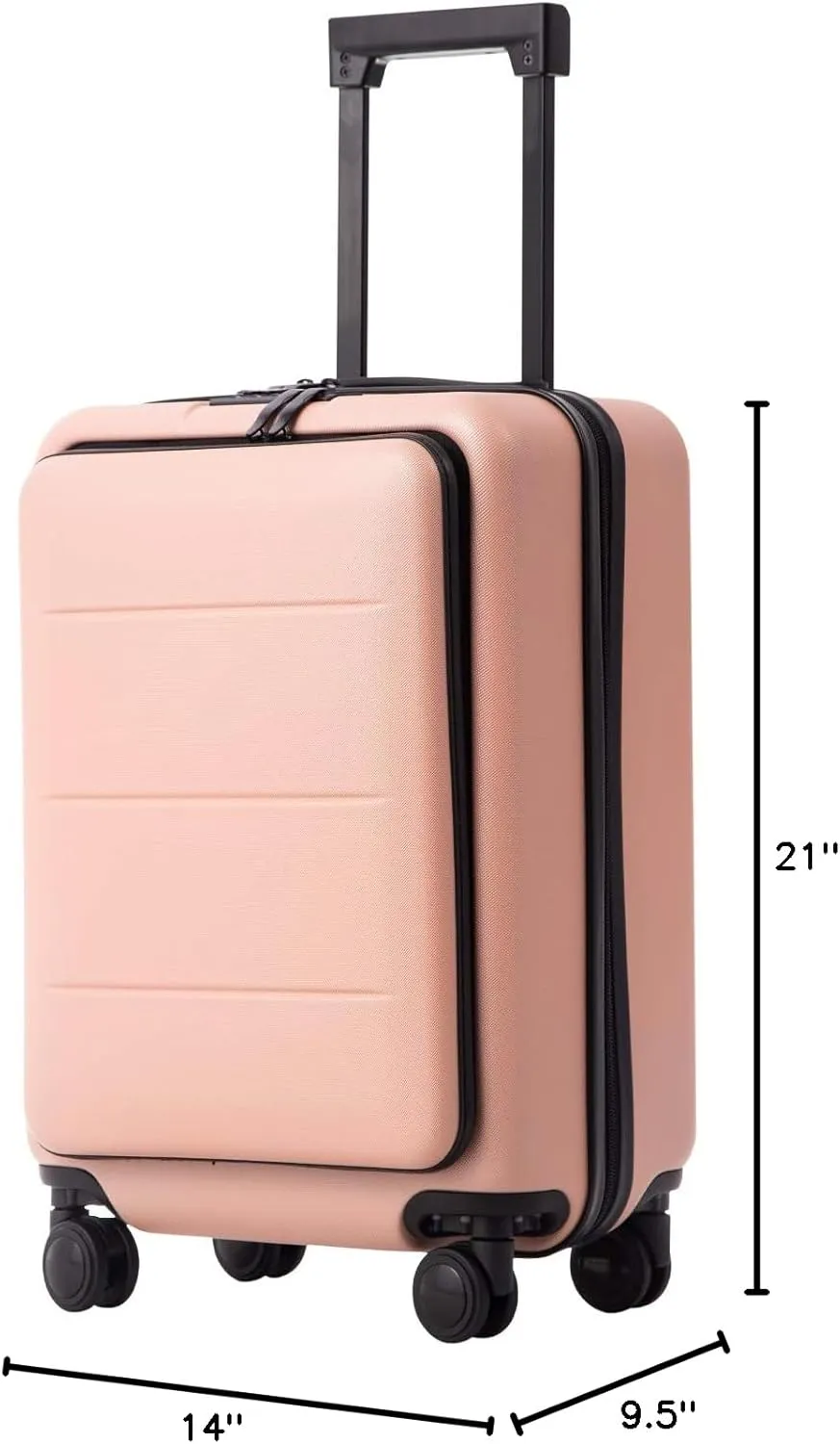 Coolife Luggage Suitcase Piece Carry On ABS PC Spinner Trolley with pocket Compartmnet(Sakura pink, 20in(carry on))