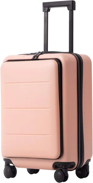 Coolife Luggage Suitcase Piece Carry On ABS PC Spinner Trolley with pocket Compartmnet(Sakura pink, 20in(carry on))