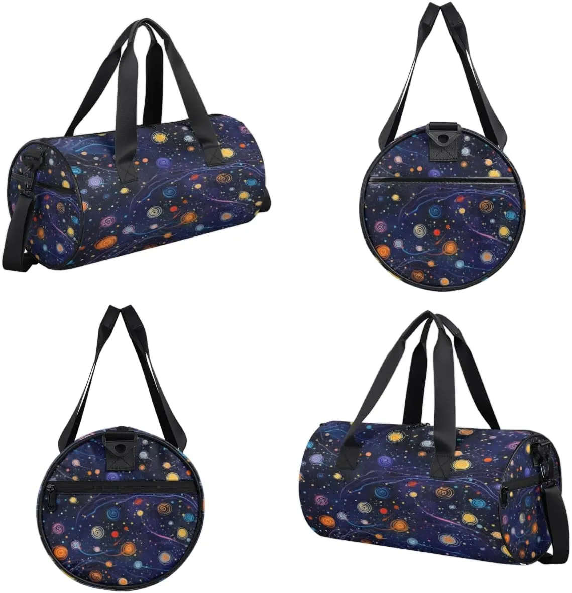 Cosmic Swirl Design Sports Duffel Bag with Shoulder Strap, Large Capacity Gym Bag with Shoe Compartment, Water Resistant Travel Duffle Bag for Men Women Travel, Sports (17.6x9x9 Inch)
