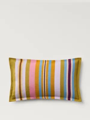 Cotton cushion cover with woven stripe