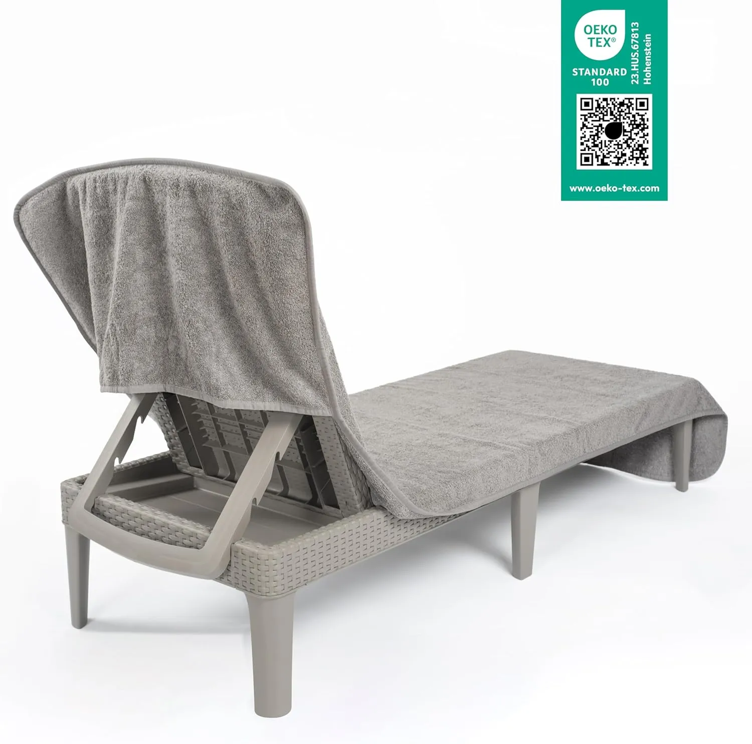 Cotton Paradise 2 Piece Lounge Chair Towels with Pocket, 32 * 86" inches Pool Chair Towels, Soft and Absorbent Chaise Lounge Towels for Pool (Light Gray, 2 Piece)